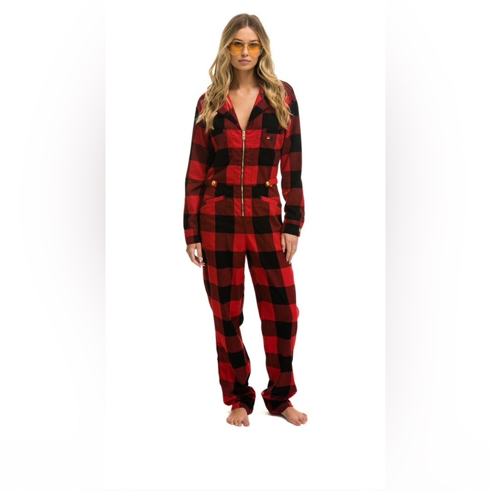 Aviator Nation UNISEX PLAID FLIGHT SUIT - BUFFALO PLAID
Size XS
